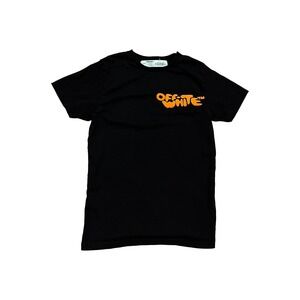 Off-White Virgil Abloh Black Impressionism Puff Print Main Label T-Shirt Small